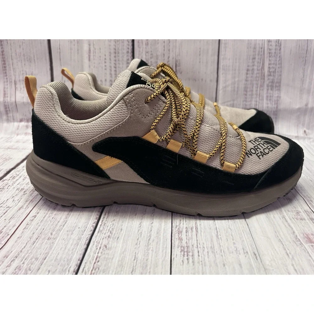 he North Face Mens 12 Vibram Trail Hiking Shoes Beige Black Outdoor Low